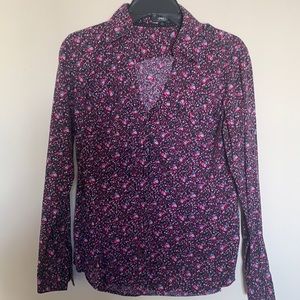 Large floral button up top